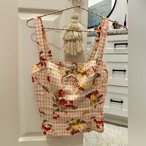 Reformation gingham fruit top